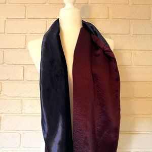 Velvet and satin reversible shawl/scarf